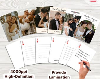 Custom Wedding Guest Book Playing Cards: Photo Keepsake