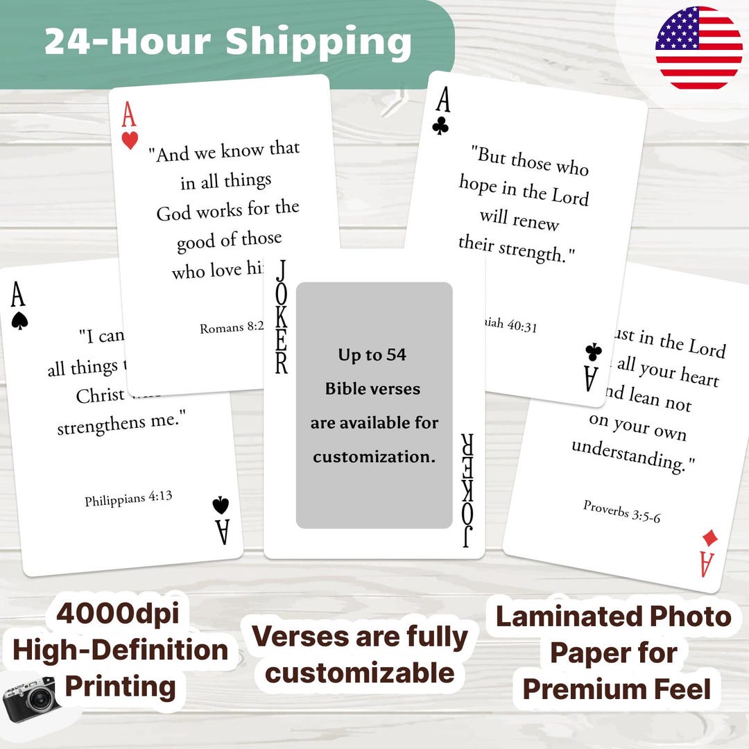 Personalized Bible Verse Playing Cards With Photo and Name ...
