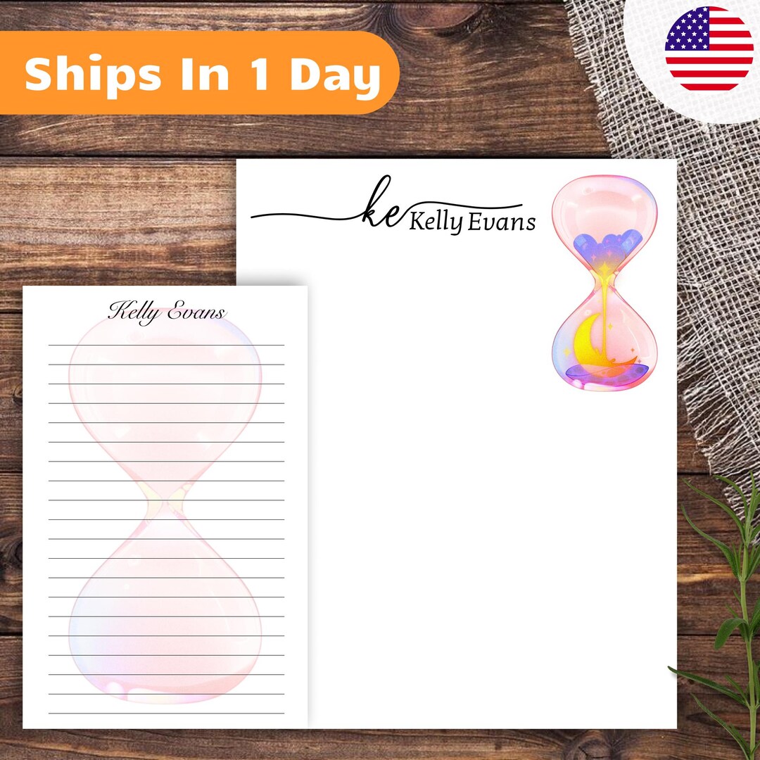Dreamy Hourglass Personalized Notepad: Custom Stationery Gift - Etsy