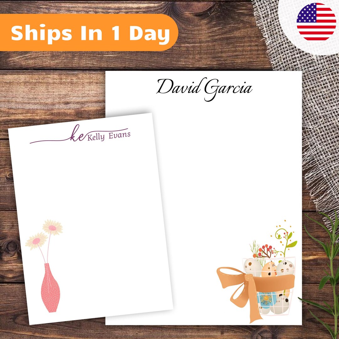Personalized Floral Notepad | Custom Vase and Gift Basket Stationery ...