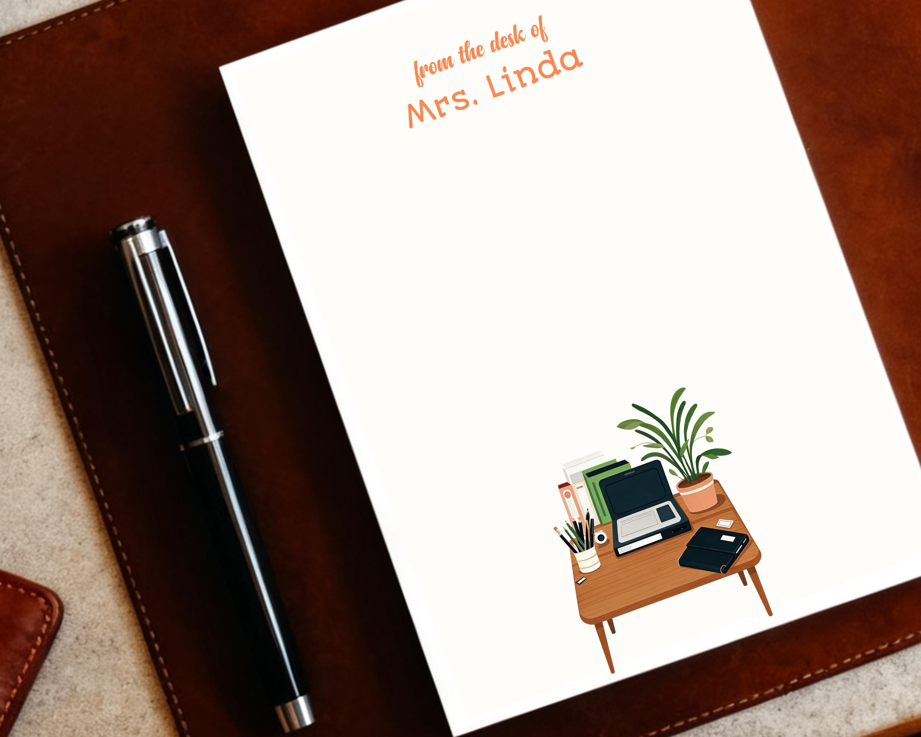 Personalized Teacher Notepad, From the Desk of Notepad, Custom Teacher ...