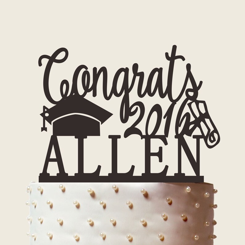 Graduation Cake Topper Graduation Party Decorations Monogram Etsy
