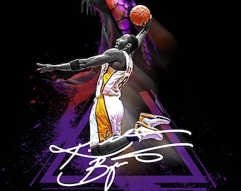 Basketball Art PNG Design No. 8 Bryant Black Mamba History (size 11.7x16,5inch PNG)