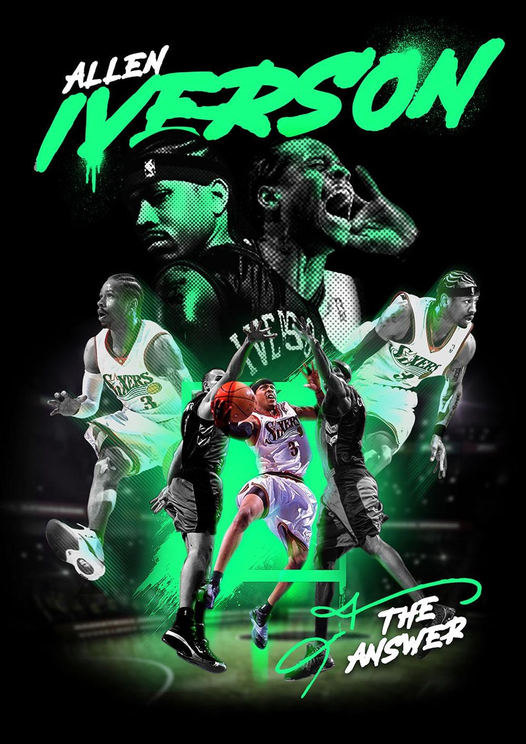 Answer Nba Allen Iverson the Answer NBA Digital Design (size 11.7x16,5inch PNG) - Etsy