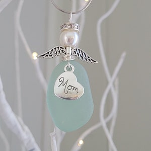 Mother's Day Angel/Mom Angel/Sister/Grandma/Daughter/Aunt/DadGift for Mom/Genuine Sea Glass Angel Sun Catcher/Car Charm/Birthday Gift/100