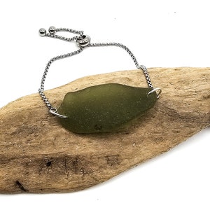 Genuine Sea Glass/Sea Glass Jewelry/Rare Art Glass/Sea Glass  Bracelet/Sea Glass Charm/ Nautical Coastal Bracelet/Unique Gift