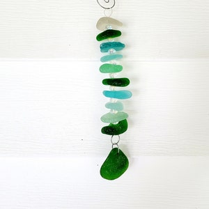 Genuine Sea Glass/Genuine Sea Glass Suncatcher/Mini Sea Glass Suncatcher/Sea Glass Mobile/Lake House Decor/Unique Gift/Gift for Her
