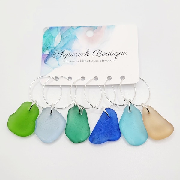 Sea Glass Wine Charm Etsy