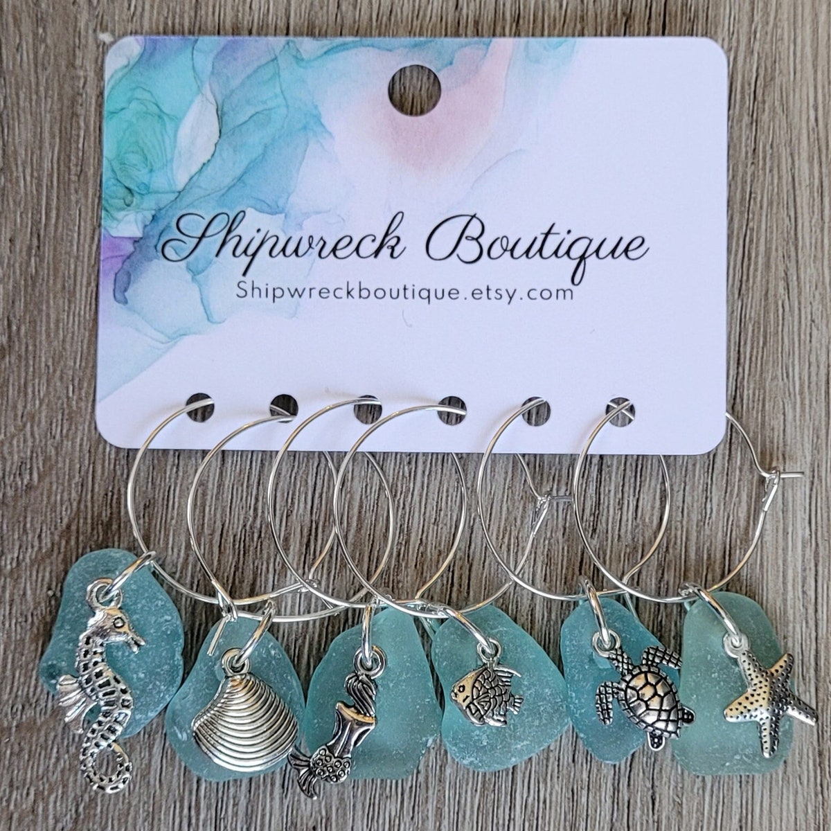 Sea Glass Wine Charms/genuine Sea Glass/gift for Her/unique Gift/housewarming Gift - Etsy