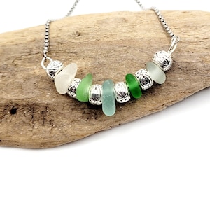 Seafoam Green Sea Glass Bangle Bracelet: Adjustable Coastal Jewelry