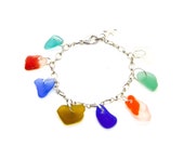 Sea Glass Bracelet Genuine Sea Glass Charm Bracelet Gift for Her Unique Gift Nautical Bracelet Mermaid Tears Authentic Beach glass