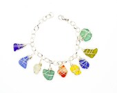 Sea Glass Bracelet Genuine Sea Glass Charm Bracelet Gift for Her Unique Gift Nautical Bracelet Mermaid Tears Authentic Beach glass