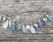 Sea Glass Bracelet Genuine Sea Glass Sea Glass Charm Bracelet Mermaid Tears Authentic Sea Glass Surf Tumbled Coastal bracelet Nautical Gift