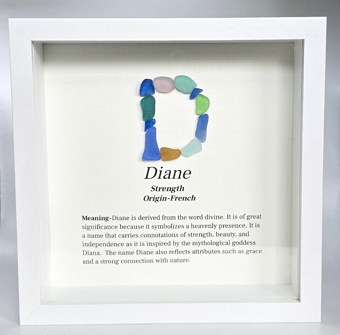 Personalized Sea Glass Monogram Art, Name Meaning Gift (6x6 or 8x8