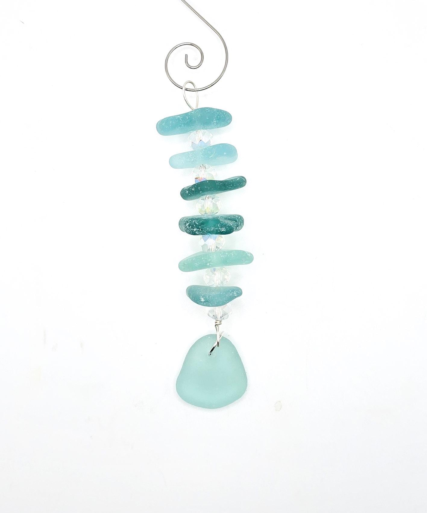 Genuine Sea Glass/Genuine Sea Glass Suncatcher/Mini Sea Glass Suncatcher/Sea Glass Mobile/Lake House Decor/Unique Gift/Gift for Her