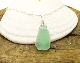 Genuine Sea Glass/Sea Glass Necklace/Sea Glass Pendant/Coastal Jewelry/Nautical Pendant/Genuine Sea Glass Jewelry/38