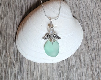 Atrapasueños de ángel de cristal marino auténtico/Dije de ángel para coche/Colgante de ángel/Adorno de ángel/Regalo de ángel/Regalo para ella/Regalo de cumpleaños/109