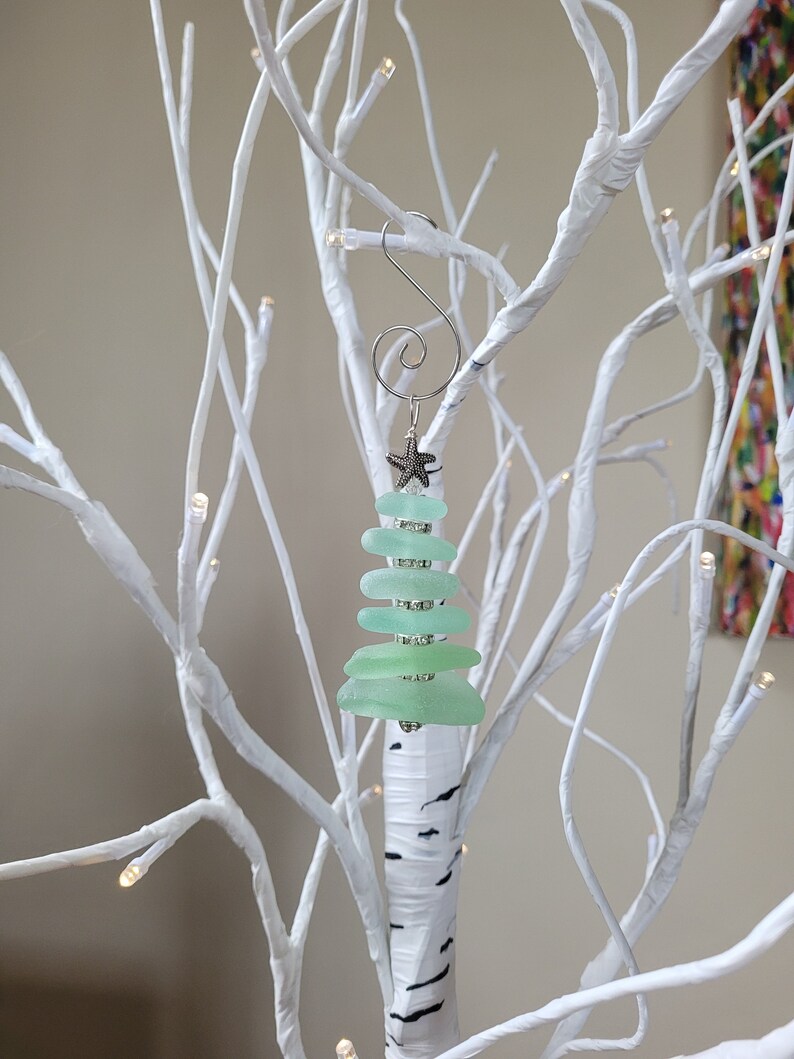 Sea Glass Christmas Tree Ornament/sea Glass Pine Tree Etsy