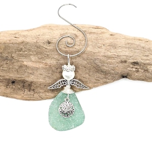 Acchiappasole a forma di angelo in vetro di mare autentico/ciondolo per auto a forma di angelo/ciondolo a forma di angelo/ornamento a forma di angelo/regalo di pronta guarigione/regalo religioso/regalo per lei/regalo di compleanno