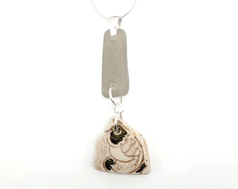 Genuine Sea Pottery Pendant Beach Ceramic Necklace Beach Ceramic Charm Unique Gift Sea Pottery Sea Pottery Necklace/92