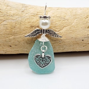 Sea Glass Angel Sun Catcher/Angel Car Charm/Angel Pendant/Angel Ornament/Get Well Gift/Gift for Her/Birthday Gift/Easter Gift/Sympathy Gift
