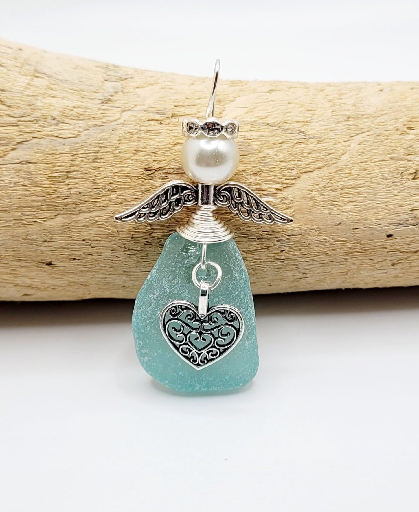Seeglas Engel Sonnenfänger/Engel Auto Anhänger/Engel Anhänger/Engel Verzierung/Gute Besserung Geschenk/Geschenk für Sie/Geburtstagsgeschenk/Ostern Geschenk/Sympathie Geschenk