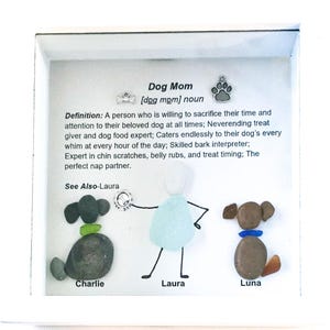 Personalized Sea Glass Dog Art/Custom Pebble Art/Dog Mom Gift/Genuine Sea Glass/Dog Lover Gift/Birthday Gift/Unique Gift/5x5 or 8x8 Frame
