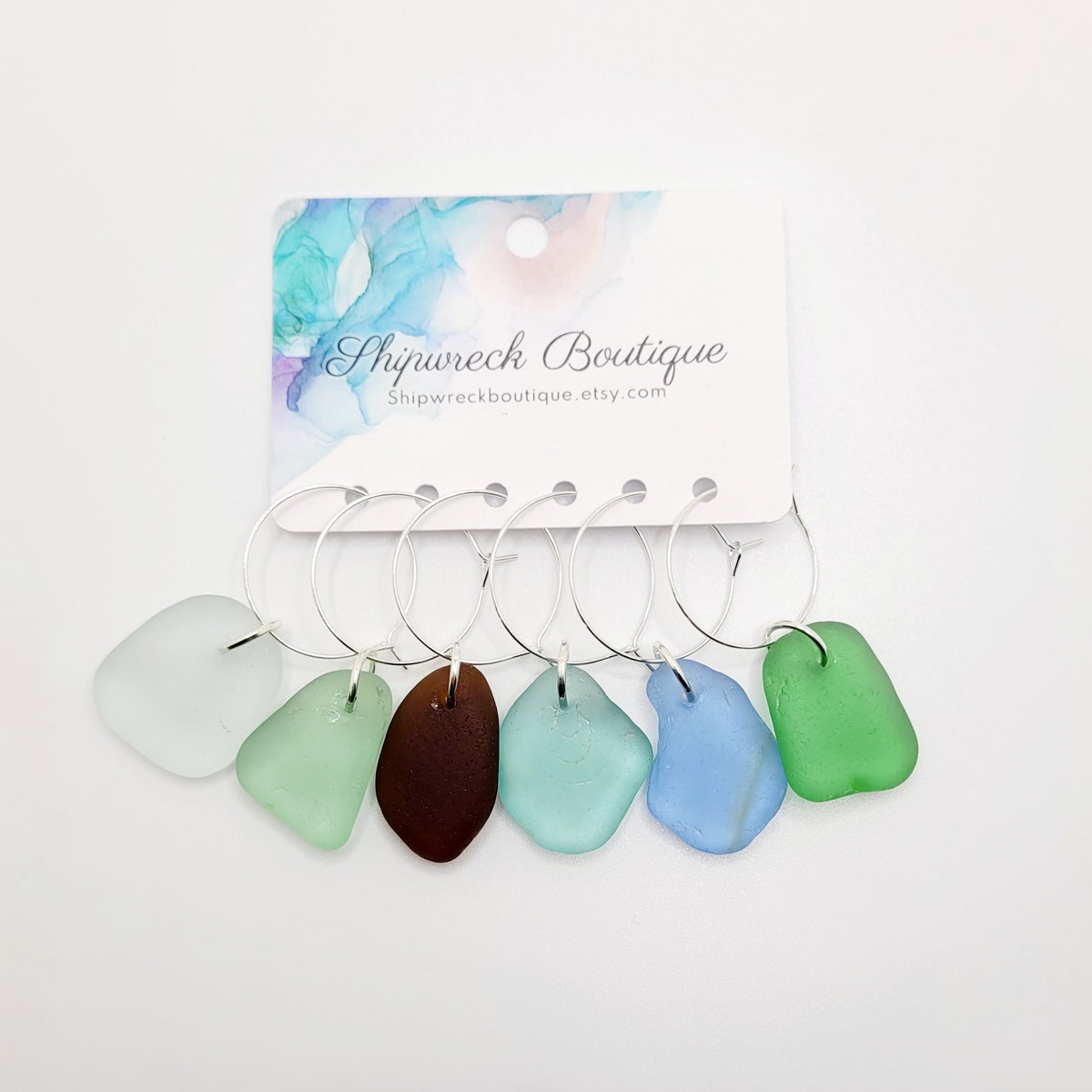 Sea Glass Wine Charms/genuine Sea Glass/gift for Her/unique Gift/housewarming Gift - Etsy