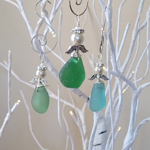 Genuine Sea Glass Angel/Sea Glass Angels/ Sea Glass Angels/Angel Car Charm/Angel Ornament/Work Gift/Ornament