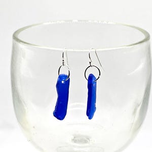 Cobalt Blue Sea Glass Earrings: Sterling Silver, Beach Jewelry