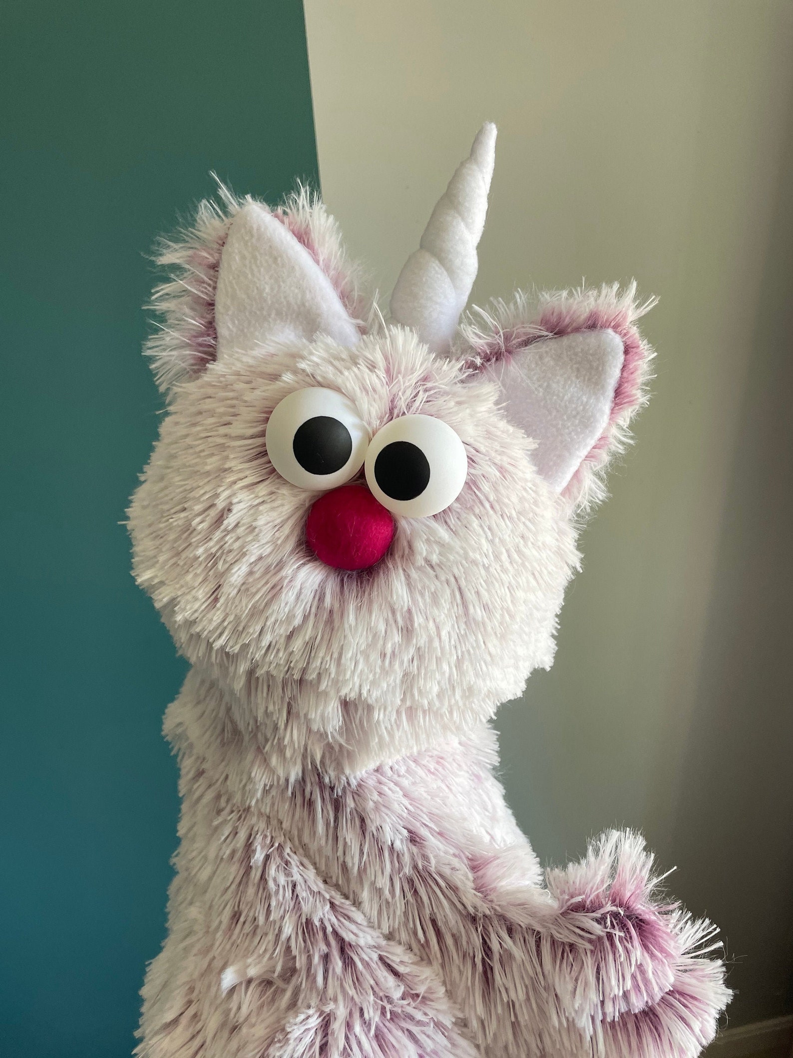Fuzzy unicorn handpuppet Monster puppet Professional Etsy
