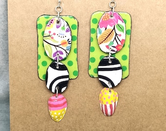 Pendientes hechos a mano, estilo bohemio, reciclados