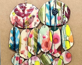 Pendientes hechos a mano, estilo bohemio, reciclados