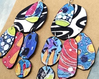 Pendientes hechos a mano, estilo bohemio, reciclados