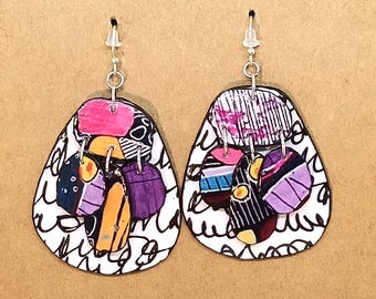 Handmade earrings, Boho, Recycled