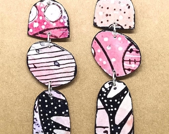 Handmade Earrings, Boho, recycled