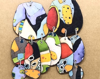 Handmade Earrings, Unique, Recycled