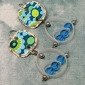 Boho recycled earrings, Handmade, fresh, hippie, retro, unique, gift for her, lightweight