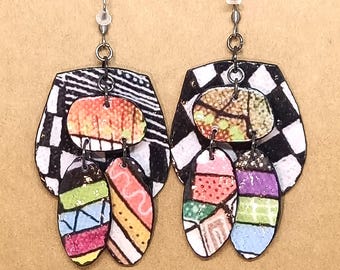 Handmade Earrings, Eclectic, retro