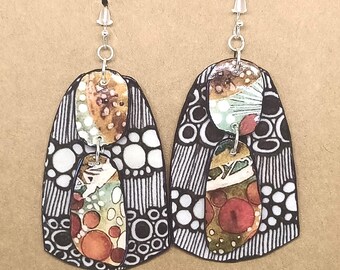 Handmade Earrings, Natural, Eclectic, Recycled
