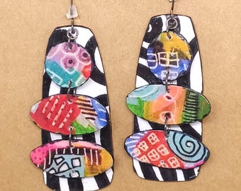 Handmade Earrings, Boho, Recycled