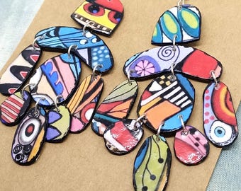 Pendientes hechos a mano, estilo bohemio.