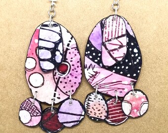 Handmade Earrings, Boho Style, Recycled