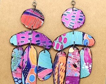 Pendientes hechos a mano, estilo bohemio, reciclados