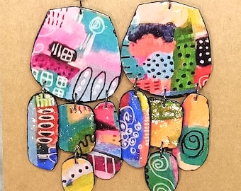 handmade Earrings, Boho, Recycled