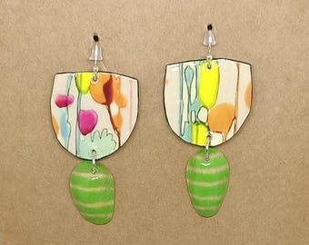 Pendientes hechos a mano, reciclados, estilo bohemio.