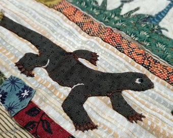 Padrão digital em PDF para costura lenta de aplique de lagarto australiano.