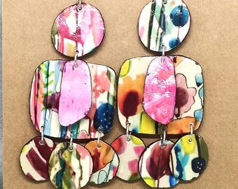 Pendientes hechos a mano, estilo bohemio, reciclados