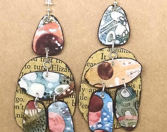 Handmade Earrings, Autumn Style, Recycled