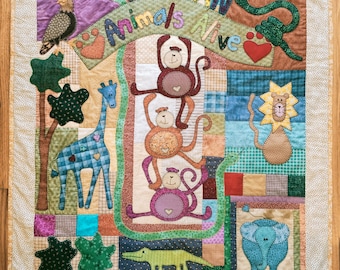 Animal Patchwork and Applique Pattern, PDF Digital pattern